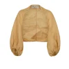 Rami, short jacket in peach ramie