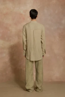 Raoul, light gray ramie shirt