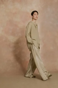 Raoul, light gray ramie shirt
