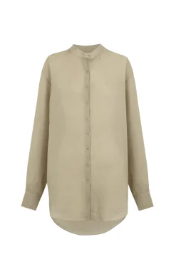 Raoul, sage green ramie shirt