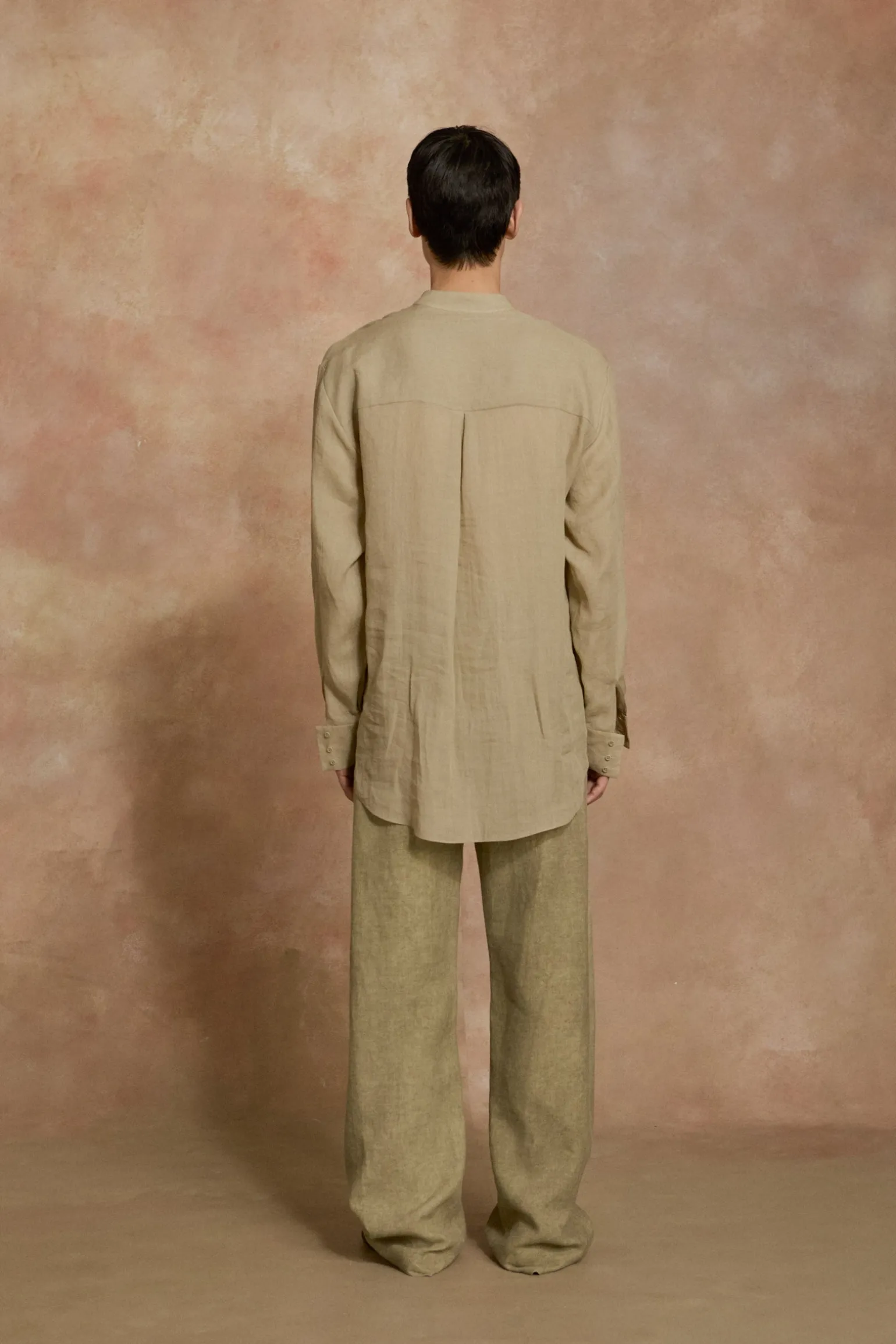 Raoul, sage green ramie shirt