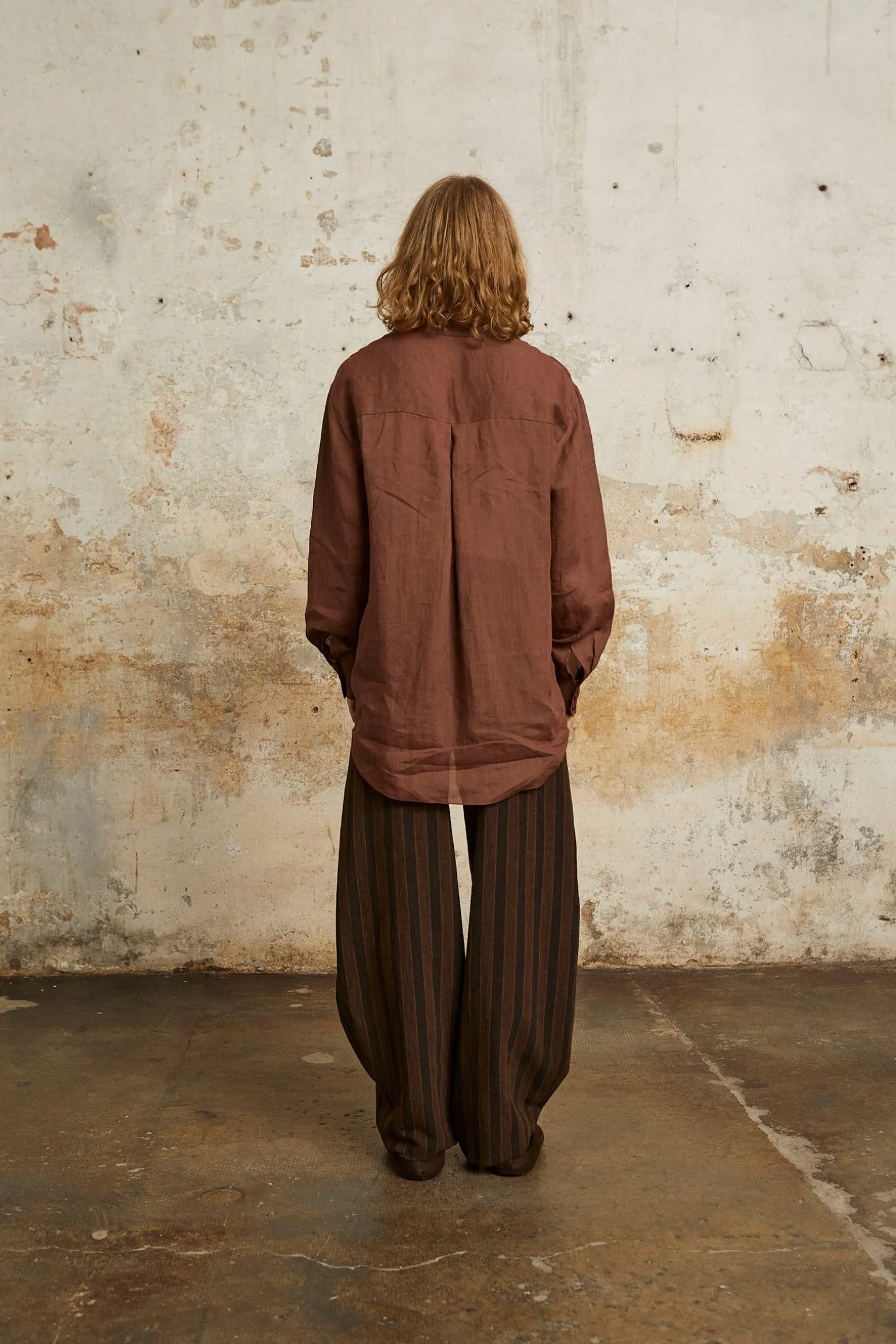 Raoul, shirt in blush ramie