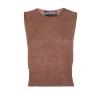 Rinen, clay linen knit vest