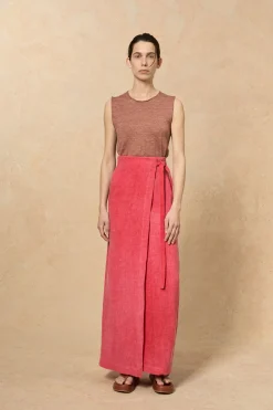 Rinen, clay linen knit vest
