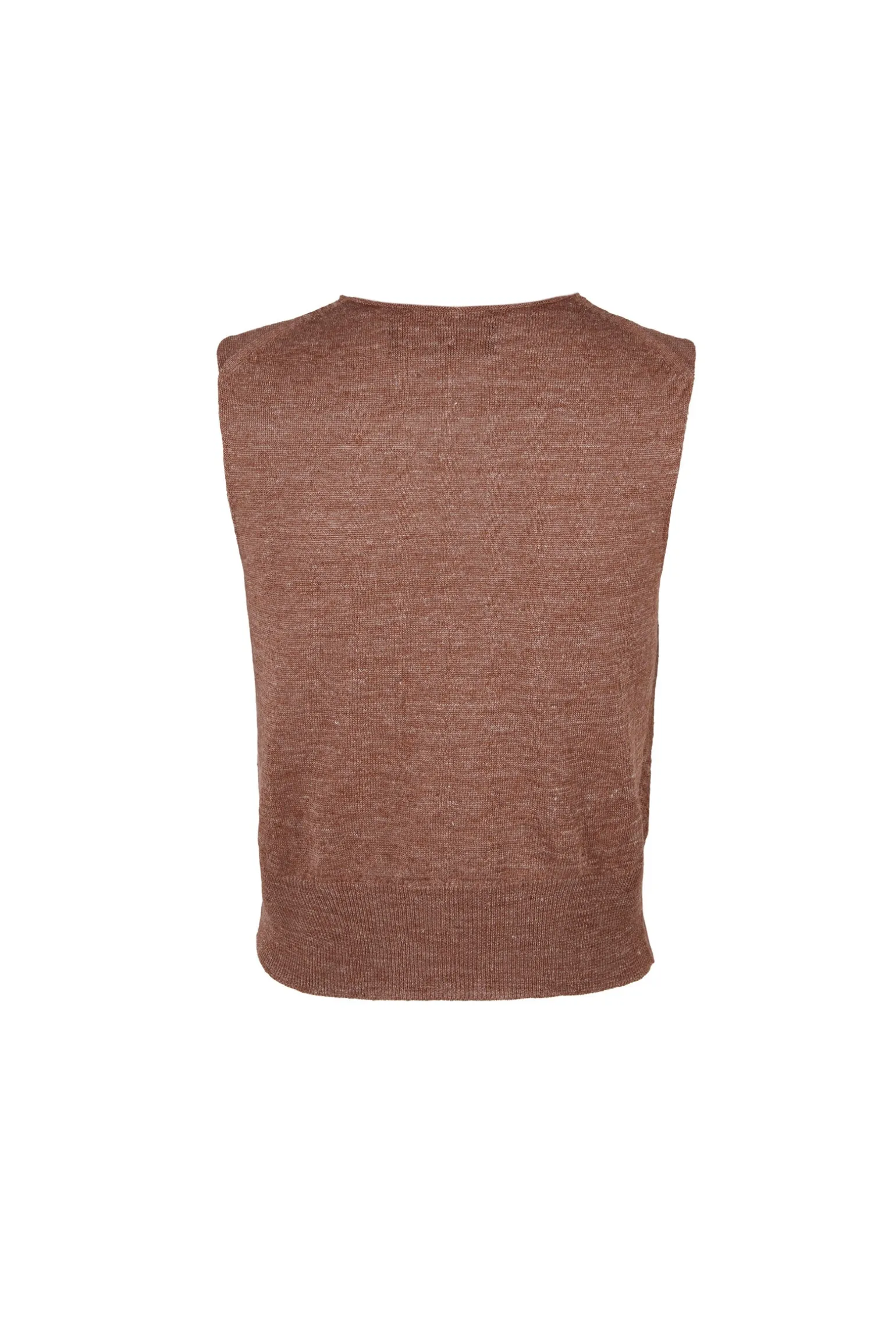 Rinen, clay linen knit vest