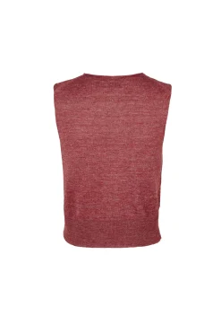 Rinen, dark red linen knitted vest