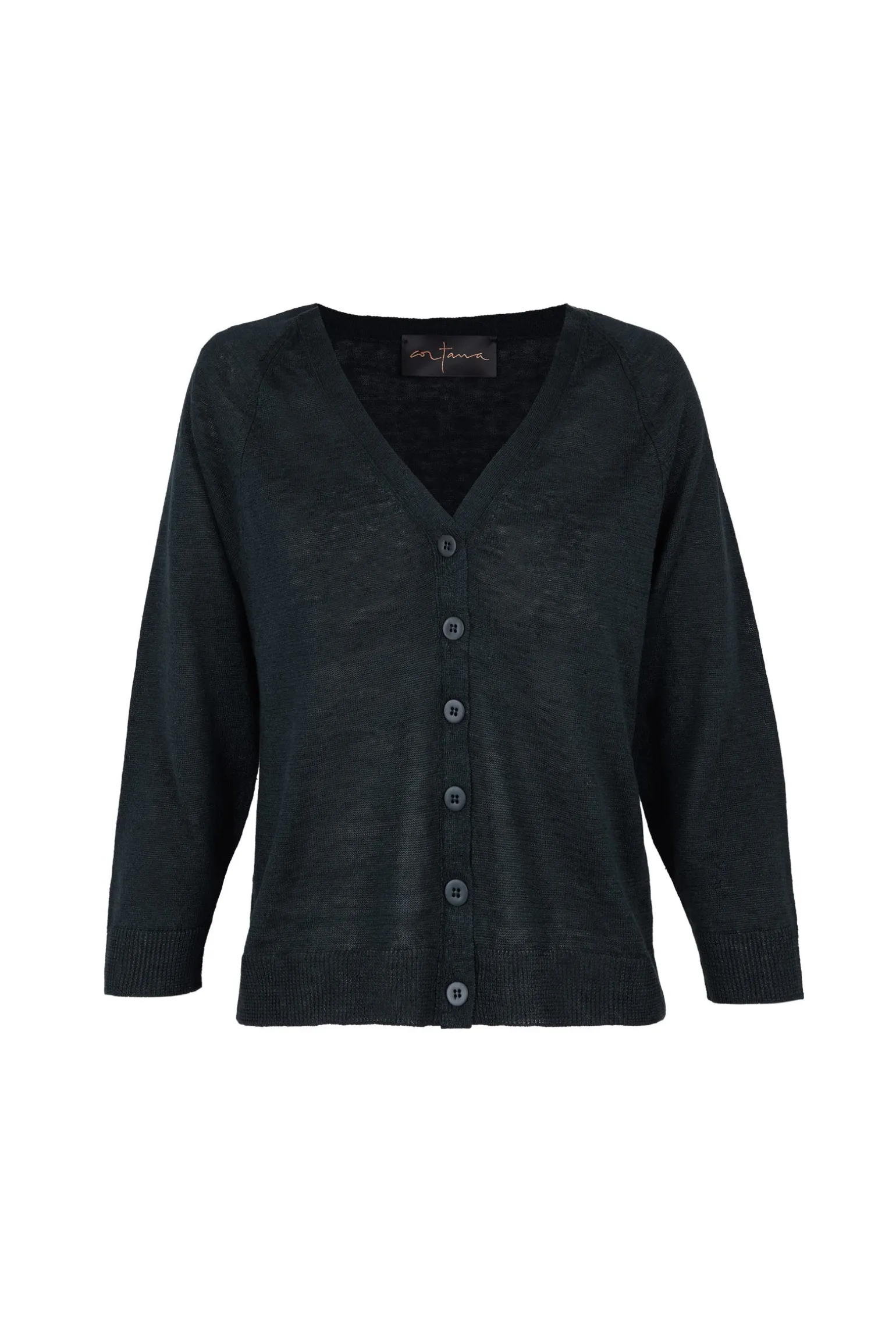 Rinen, navy linen cardigan