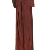 Rita, long mahogany silk dress