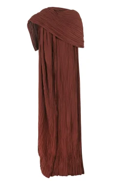 Rita, long mahogany silk dress