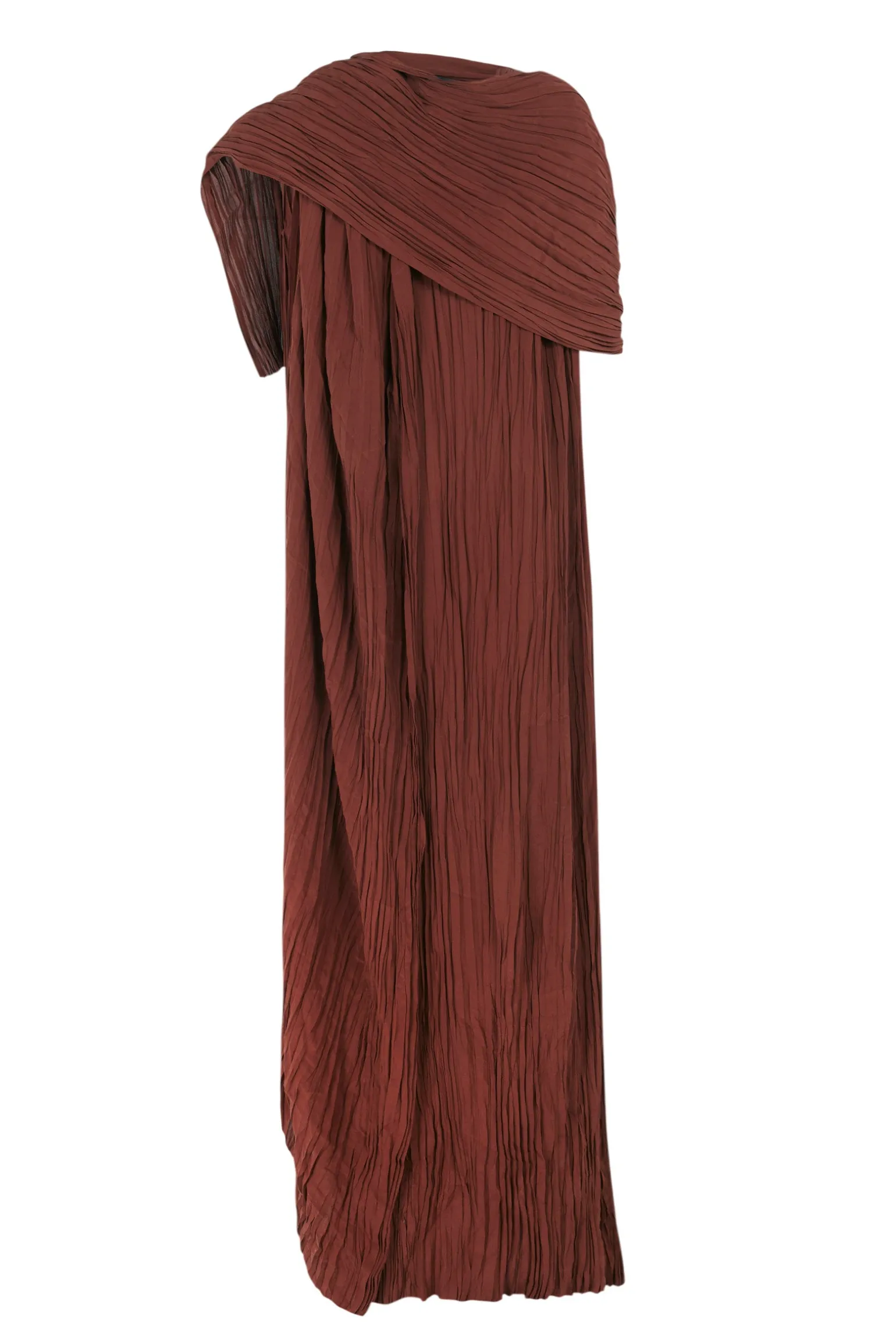 Rita, long mahogany silk dress