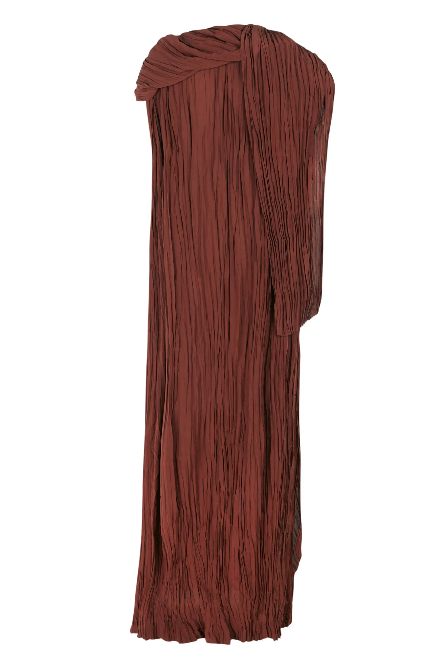 Rita, long mahogany silk dress
