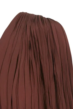 Rita, long mahogany silk dress