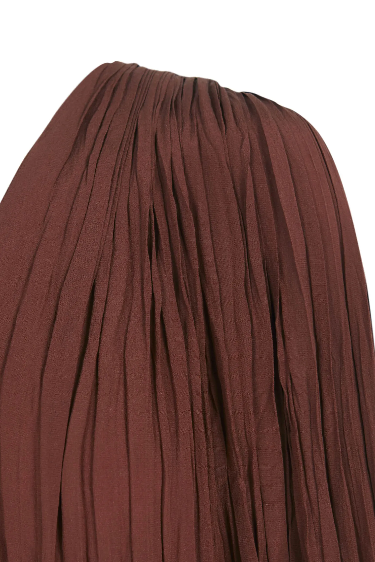 Rita, long mahogany silk dress