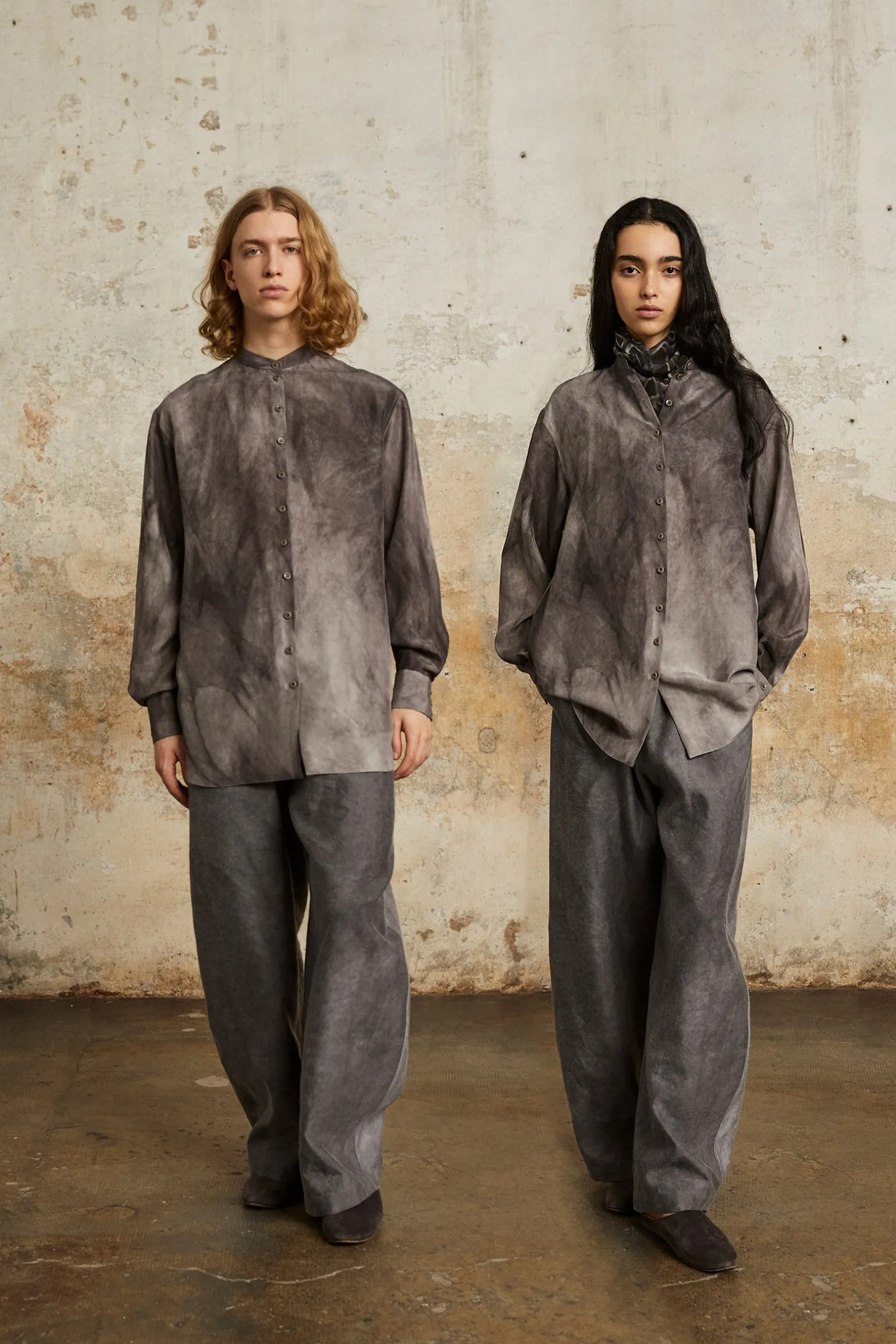 Rocco, gray linen and virgin wool pants