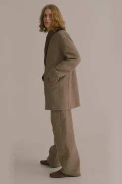 Rocco, jacket in linen and gray virgin wool