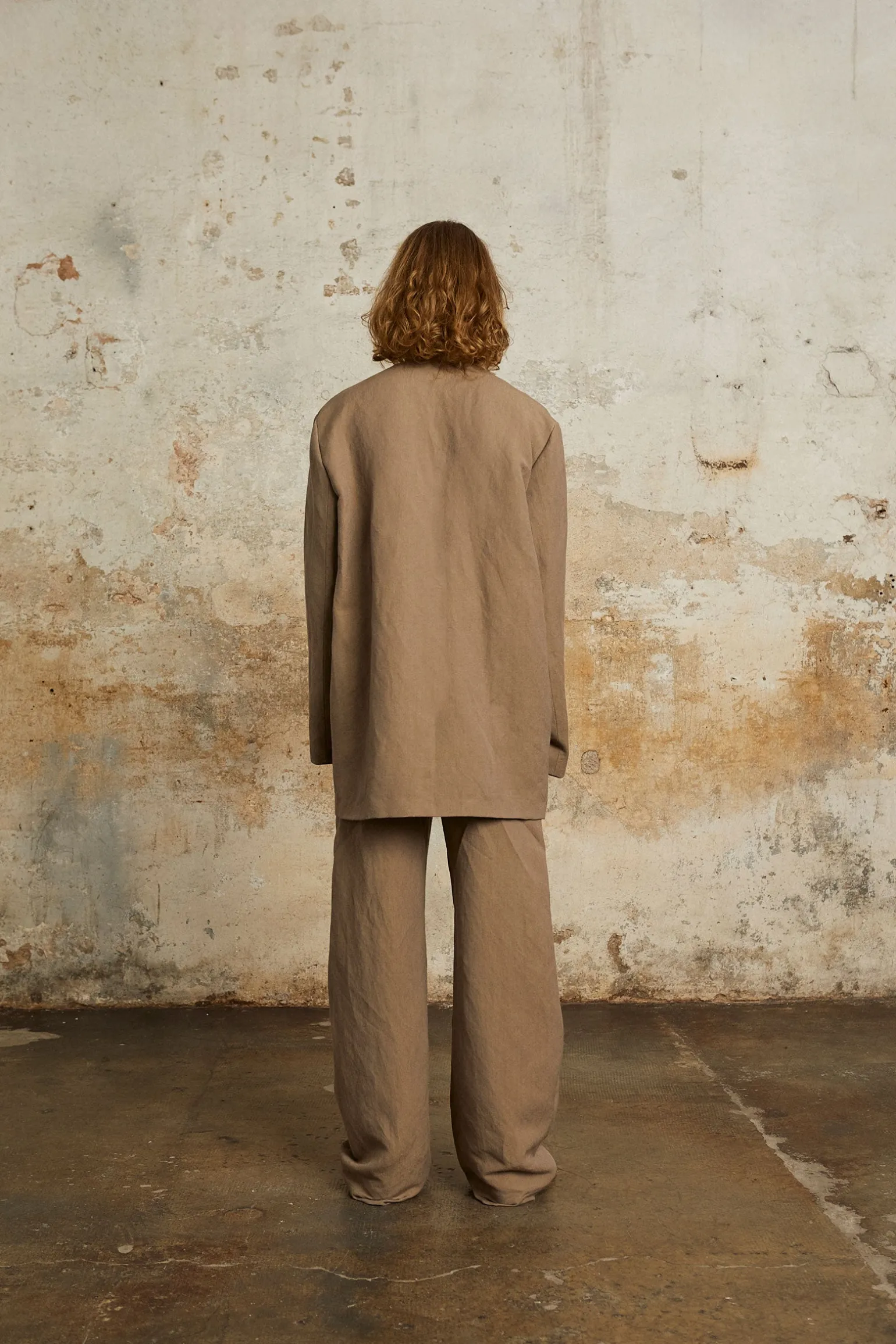 Rocco, jacket in linen and gray virgin wool