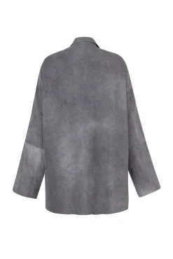 Rocco, lilac maltinto overshirt in linen and wool