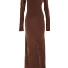 Roisin, long dress in blush velvet
