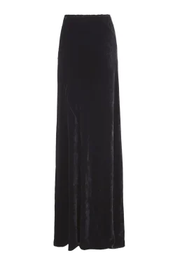 Roisin, long skirt in black velvet