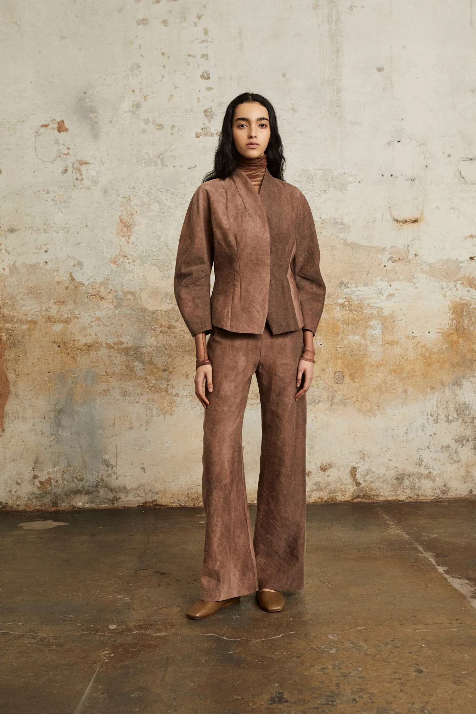 Ruth, fade clay high-waisted pants
