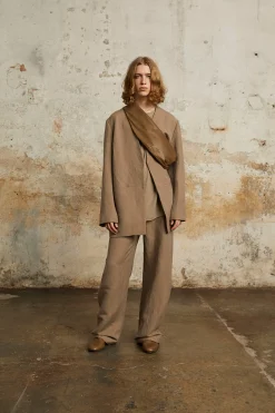 Ruwen, grey high-waisted pants