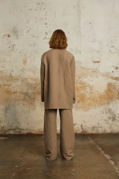 Ruwen, grey high-waisted pants