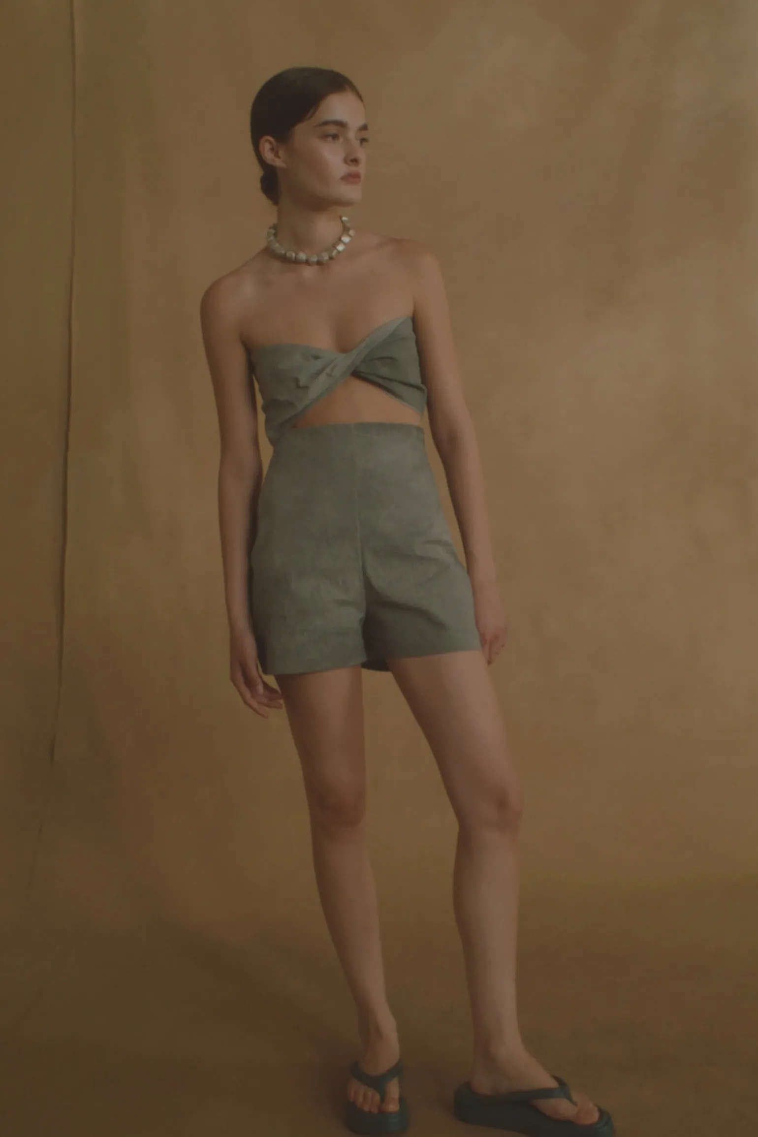 Ryo, aqua maltinto striped top