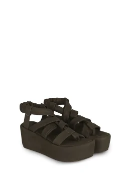 Ryo, dark brown platform sandal
