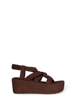 Ryo, dark maroon platform sandal