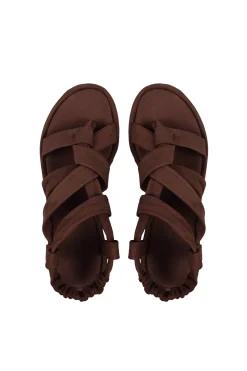 Ryo, dark maroon platform sandal
