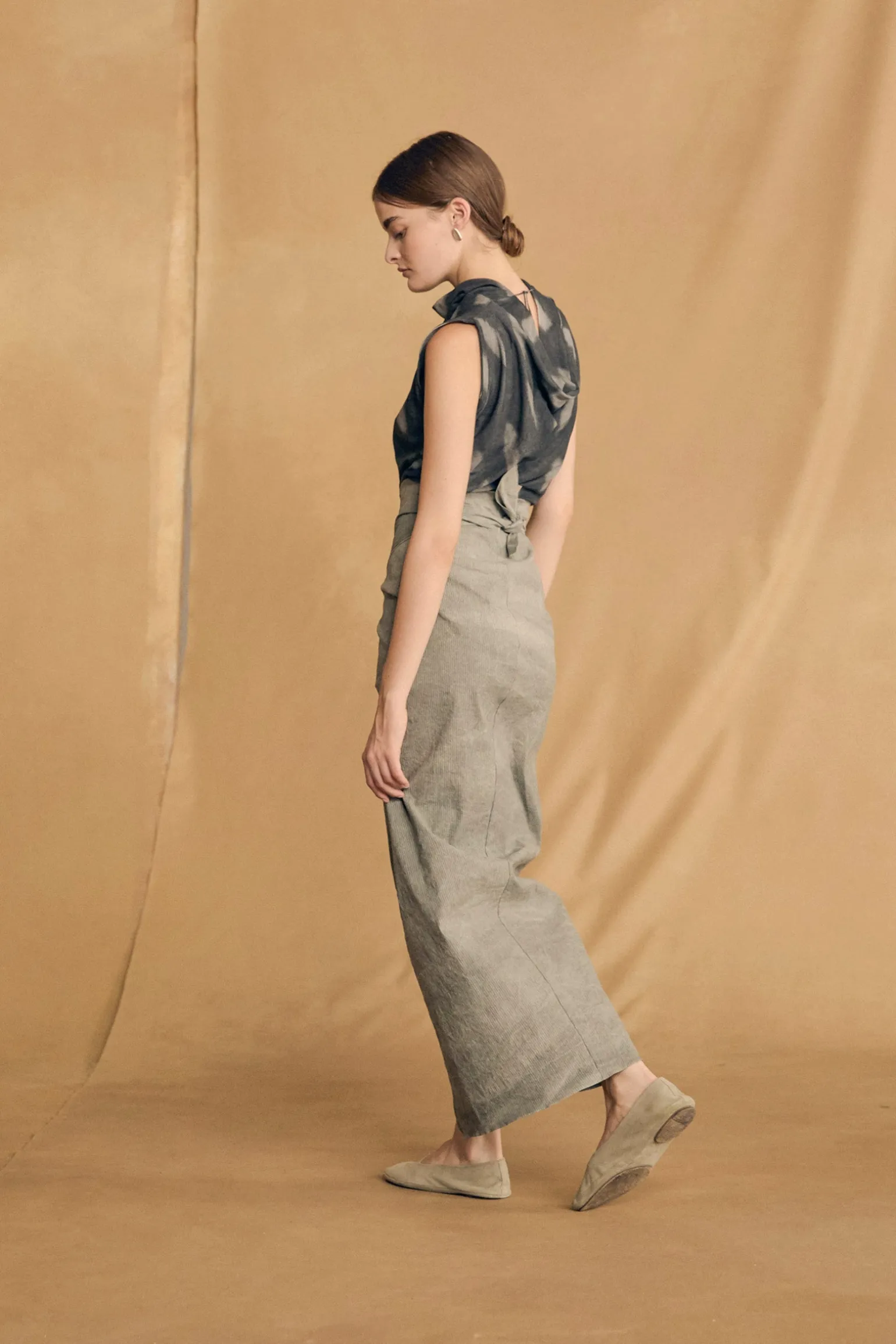 Ryo, maltinto aqua striped skirt