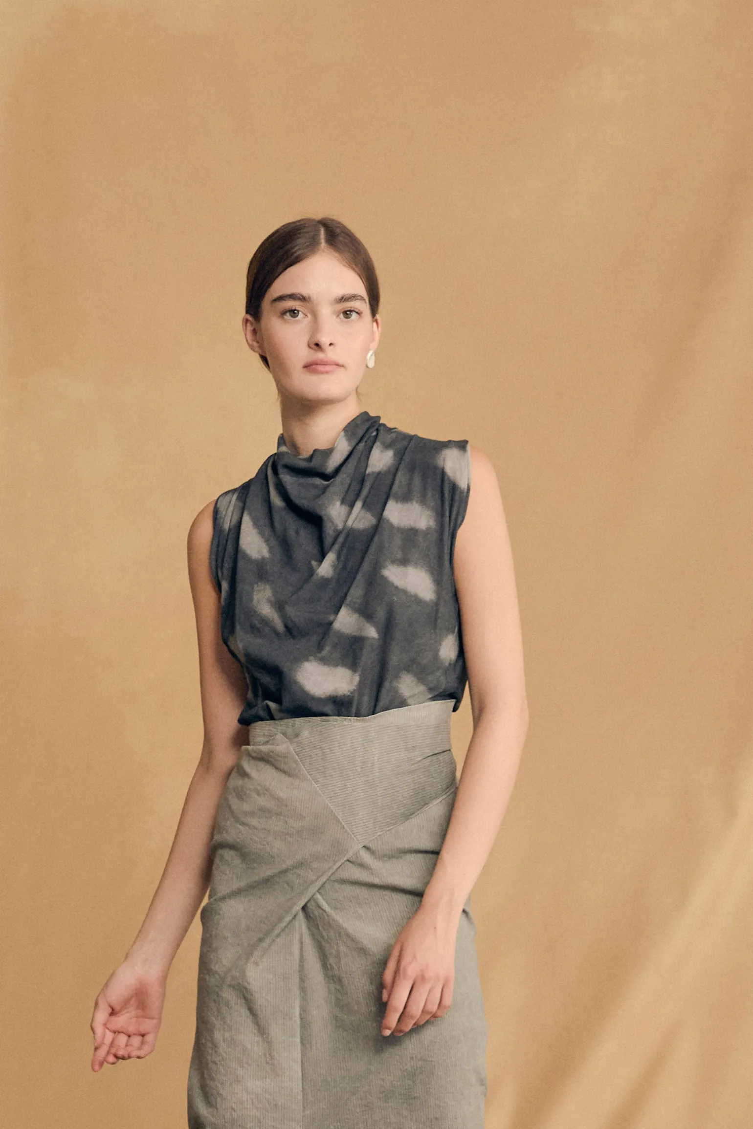 Ryo, maltinto aqua striped skirt