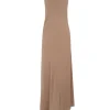 Sabrina, cocoa stretch silk dress