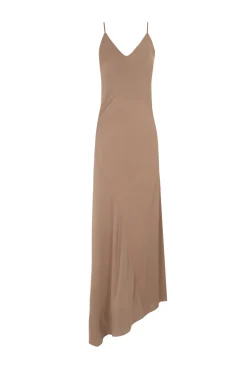 Sabrina, cocoa stretch silk dress