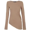 Sabrina, cocoa stretch silk top