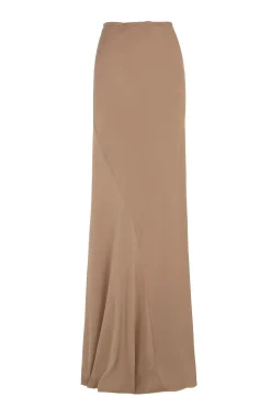 Sabrina, cocoa stretch silk skirt