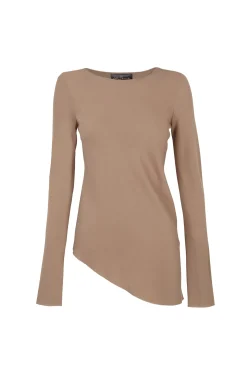 Sabrina, cocoa stretch silk top