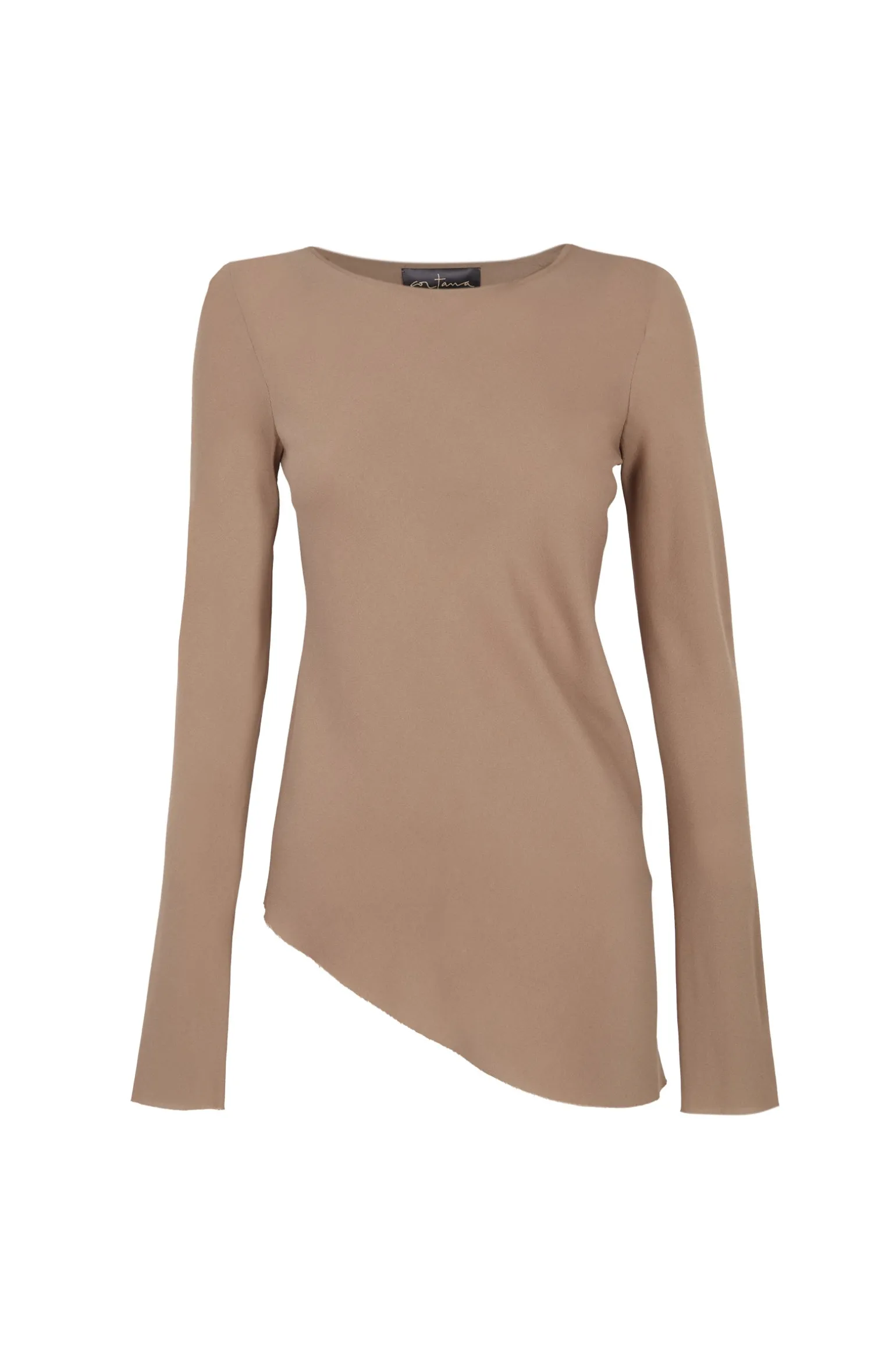Sabrina, cocoa stretch silk top