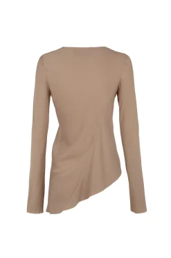 Sabrina, cocoa stretch silk top