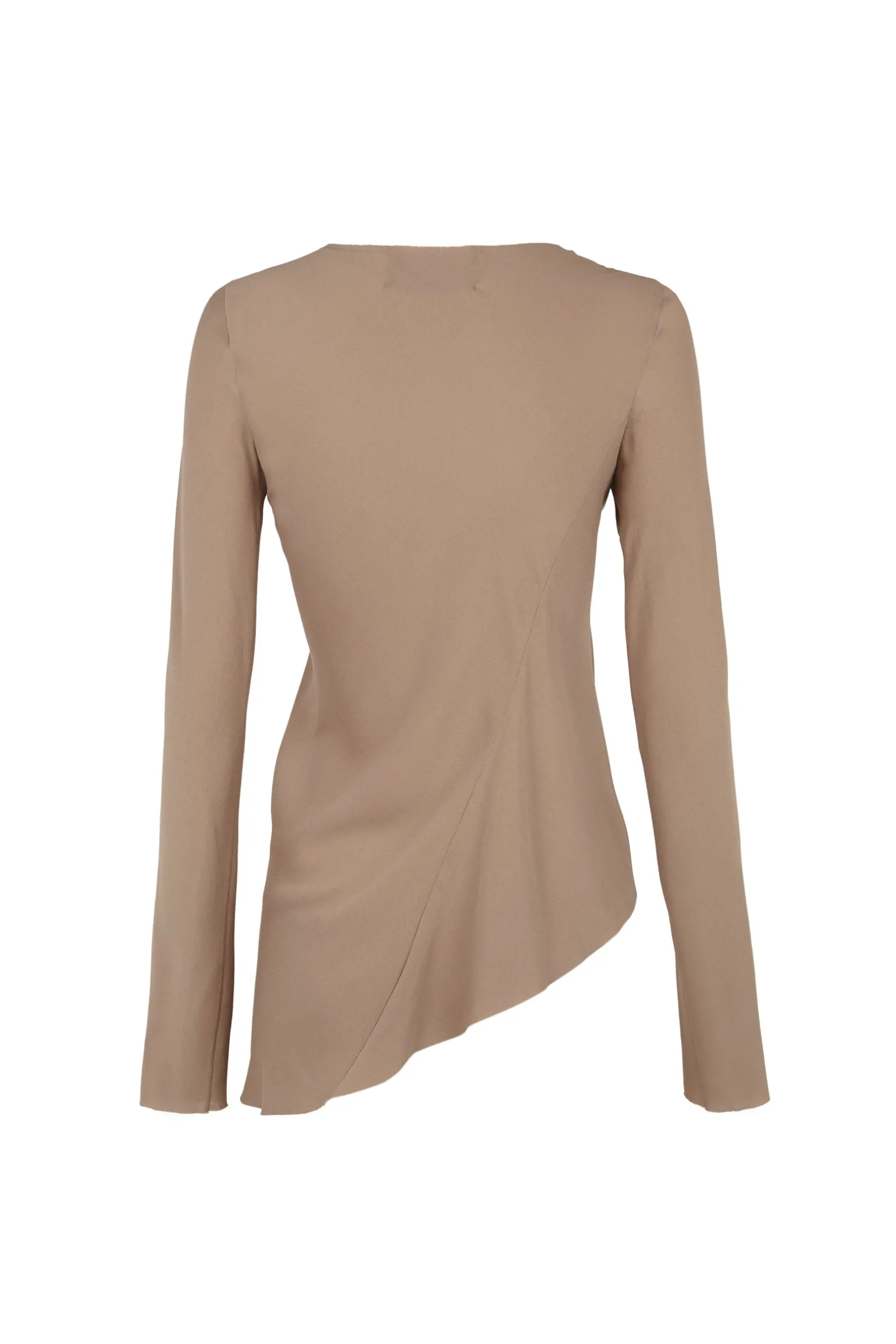 Sabrina, cocoa stretch silk top