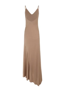 Sabrina, cocoa stretch silk dress