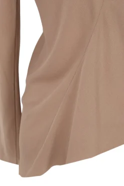Sabrina, cocoa stretch silk top
