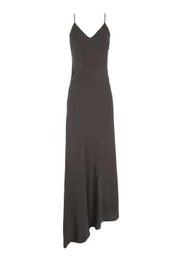 Sabrina, graphite stretch silk dress