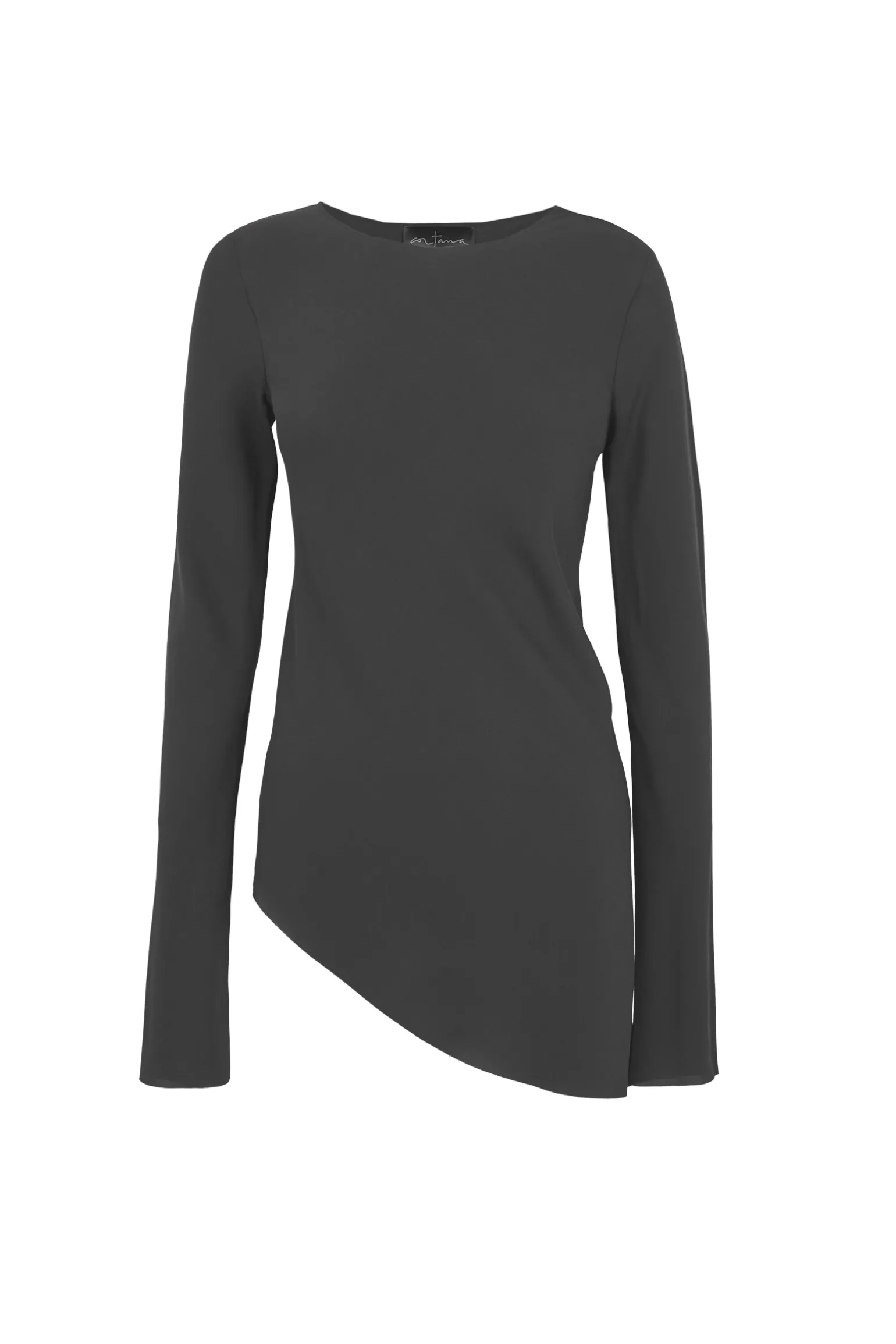 Sabrina, graphite stretch silk top
