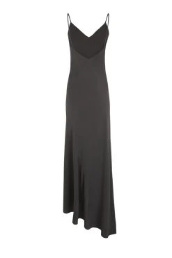 Sabrina, graphite stretch silk dress