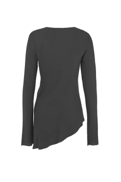 Sabrina, graphite stretch silk top