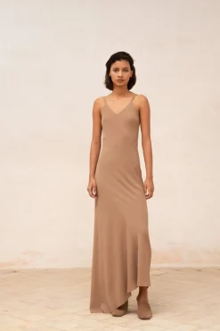 Sabrina, graphite stretch silk dress
