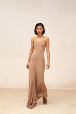 Sabrina, graphite stretch silk dress