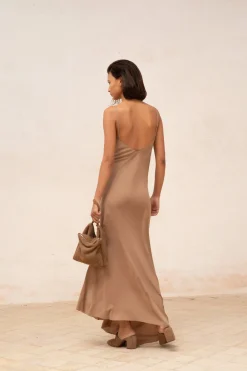 Sabrina, graphite stretch silk dress