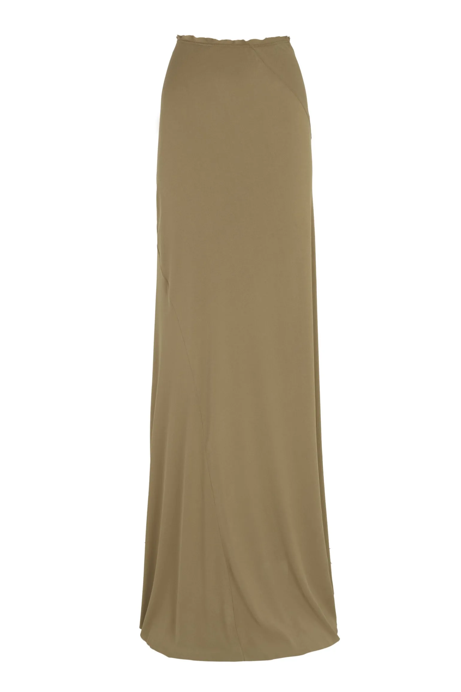 Sabrina, khaki stretch silk skirt